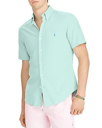 Shop Polo Ralph Lauren Classic Fit Short Sleeve Oxford Shirt In Green