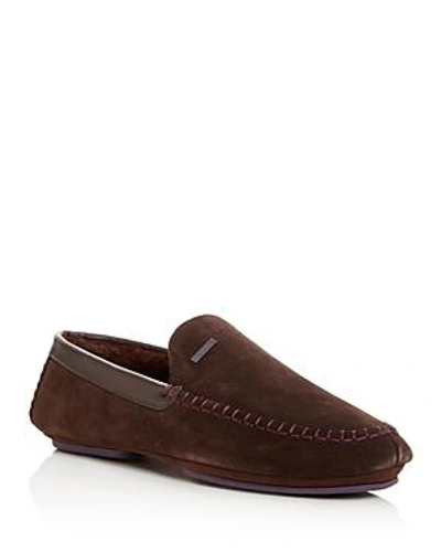 Shop Ted Baker Men's Moriss Suede Moccasin Loafers In Brown