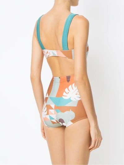 Shop Adriana Degreas Tropiques Printed Bikini Set In Azul Heritage