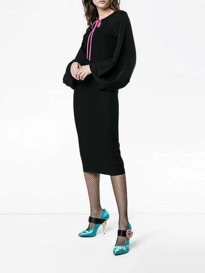 Shop Roksanda Blouson Sleeve Midi Dress - Black