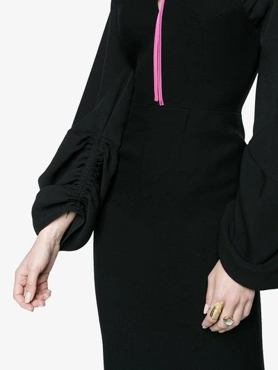 Shop Roksanda Blouson Sleeve Midi Dress - Black