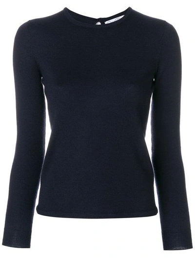 Shop Oscar De La Renta Round Neck Jumper - Blue