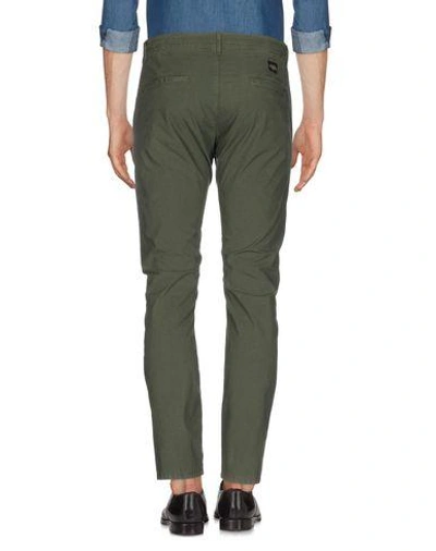 Shop Daniele Alessandrini Man Pants Military Green Size 31 Cotton, Elastane