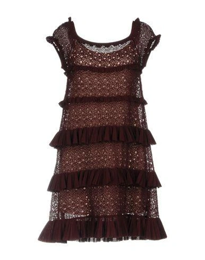 Shop Antonino Valenti Short Dress In Maroon