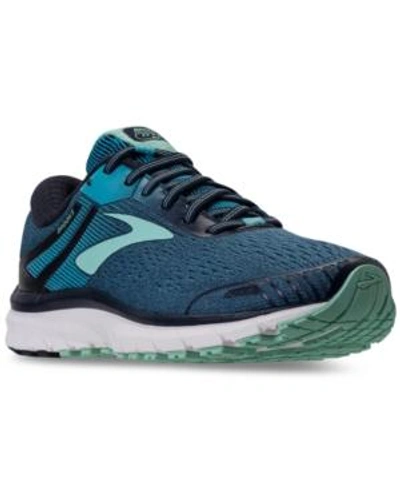 Shop Brooks Women's Adrenaline Gts 18 Running Sneakers From Finish Line In Navy/teal/mint