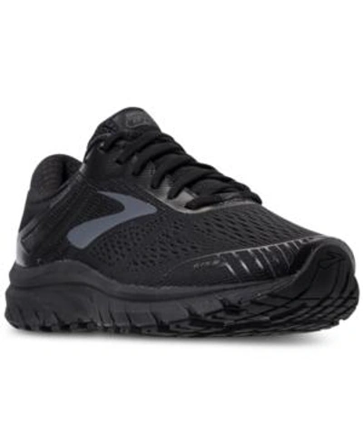Shop Brooks Women's Adrenaline Gts 18 Running Sneakers From Finish Line In Black/black