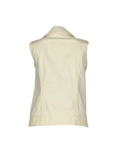 Shop Pinko Woman Jacket Ivory Size 4 Lambskin, Cotton In White