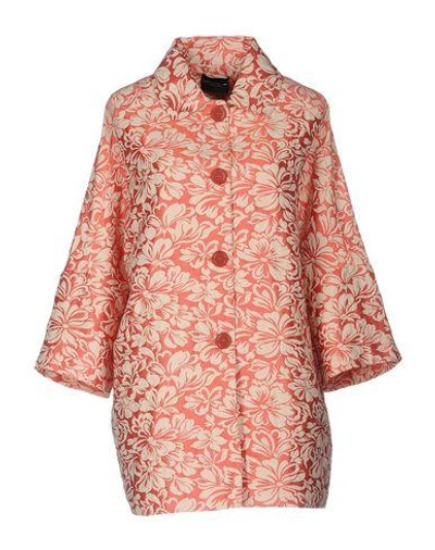 Shop Atos Lombardini Full-length Jacket In Coral