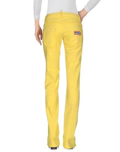 Shop Dsquared2 Denim Pants In Yellow