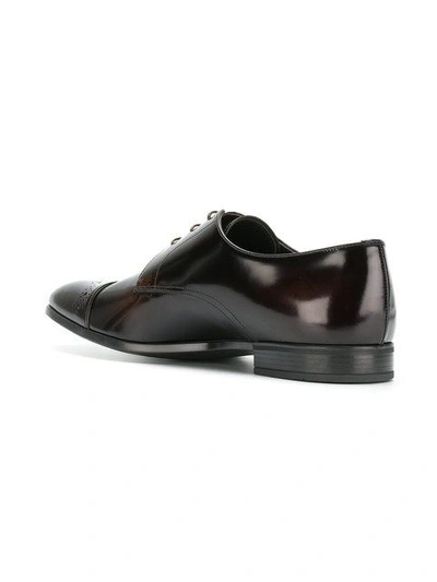Shop Prada Classic Oxford Shoes - Brown