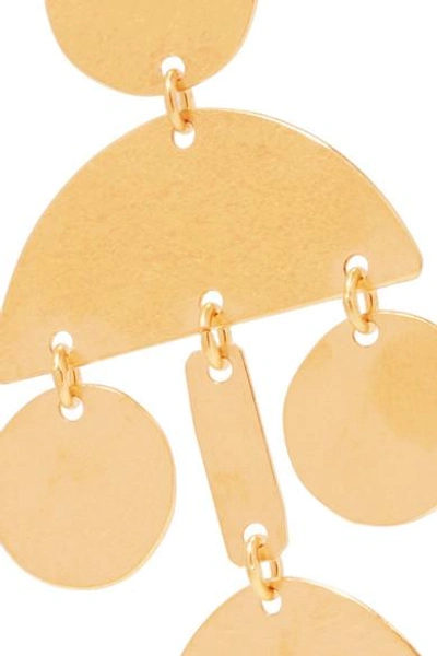 Shop Annie Costello Brown Mini Pompom Gold-tone Earrings