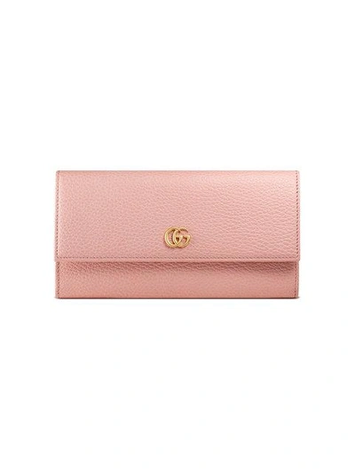 Shop Gucci Leather Continental Wallet In Pink