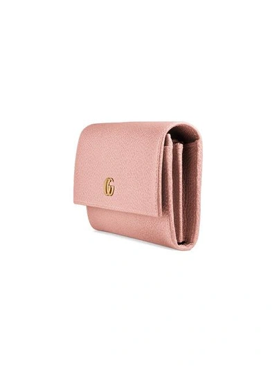 Shop Gucci Leather Continental Wallet In Pink