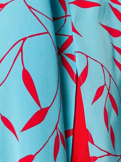 Shop Diane Von Furstenberg Dvf  Leaf Print Top - Blue