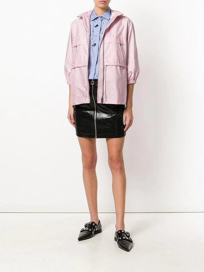 Shop Prada Cropped Sleeved Jacket In Pink