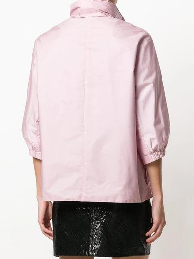 Shop Prada Cropped Sleeved Jacket In Pink