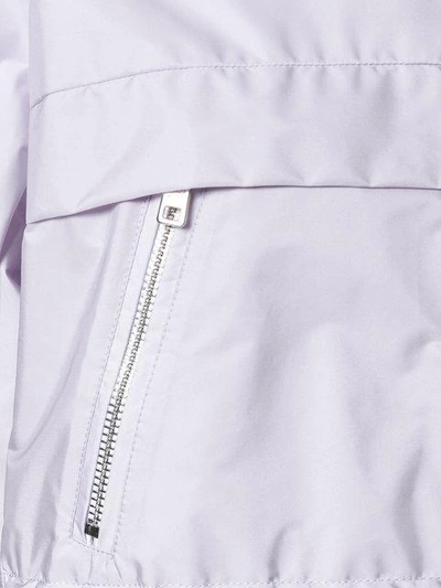 Shop Prada Zipped Nylon Rain Jacket - Pink & Purple