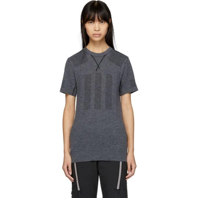 Shop Adidas Day One Grey Primeknit Base Layer T-shirt In Black