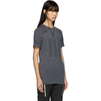 Shop Adidas Day One Grey Primeknit Base Layer T-shirt In Black