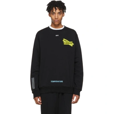 Shop Off-white Black Firetape Sweatshirt In Blk/yellow