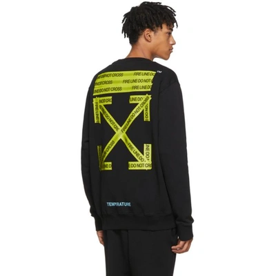 Shop Off-white Black Firetape Sweatshirt In Blk/yellow