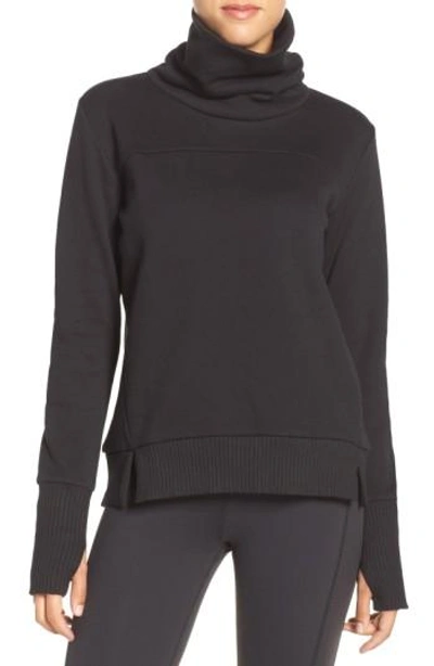 Shop Alo Yoga 'haze' Funnel Neck Sweatshirt In Black