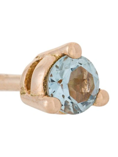 Shop Delfina Delettrez 18kt Gold Dots Solitaire Aquamarine And Pearl Earring In Yellow
