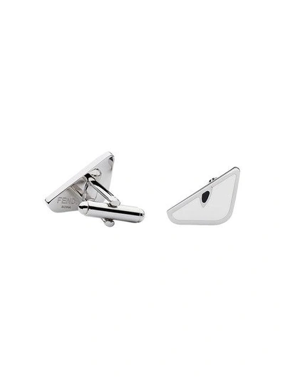 Shop Fendi Bag Bug Cufflinks In Metallic