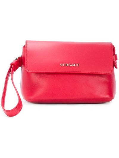 Shop Versace Small Wristlet Clutch Bag - Red