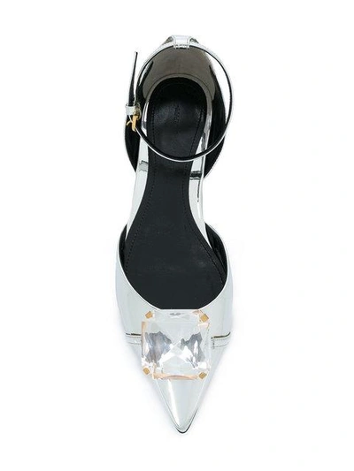 Shop Marco De Vincenzo Embellished Ballerinas In Metallic