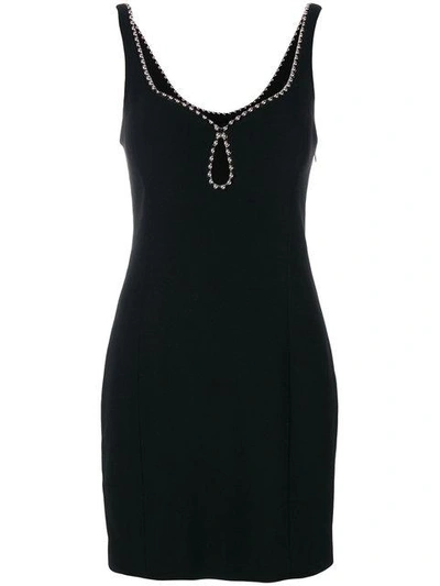 Shop Alexander Wang Ball Chain Trim Mini Dress In Black
