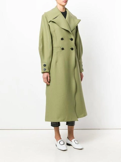 Shop Beaufille Ono Double Breasted Coat - Green