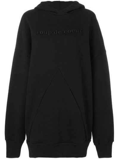 Shop Coup De Coeur Logo Hooded Sweatshirt - Black