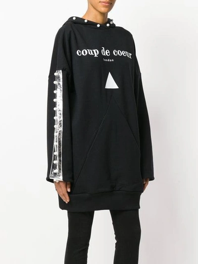 Shop Coup De Coeur Logo Hooded Sweatshirt In Black