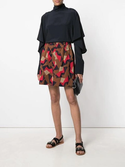 Shop Marni Geometric Pattern Mini Skirt