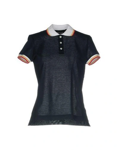 Shop Dsquared2 Woman Polo Shirt Midnight Blue Size S Cotton