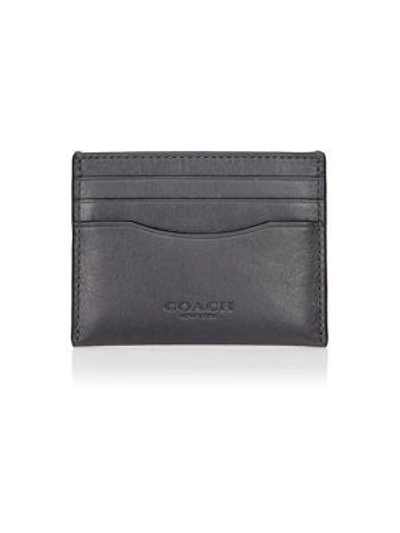 Shop Coach Stitched Leather Card Case In Forest