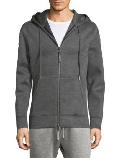 Shop Helmut Lang Neoprene Hoodie In Dark Charcoal