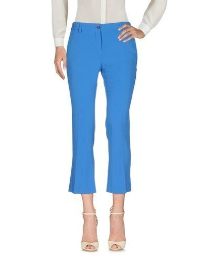 Shop Alberto Biani Cropped Pants & Culottes In Azure