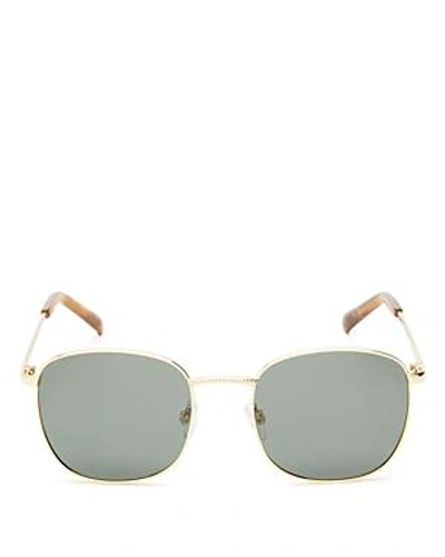 Shop Le Specs Neptune Polarized Square Sunglasses, 49mm In Gold/khaki