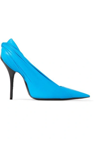 Shop Balenciaga Knife Leather Pumps In Light Blue