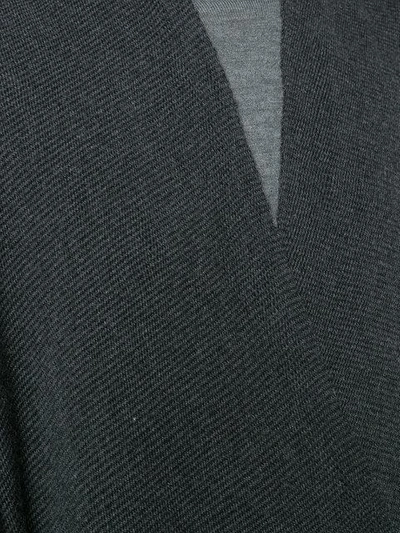 Shop Voz Draped V-neck Cape In Grey