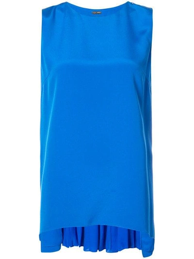 Shop Adam Lippes Pleated Back Tank Top In Blue