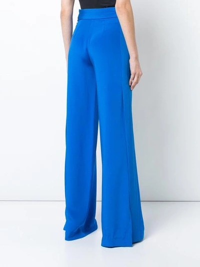 Shop Adam Lippes Belted Palazzo Trousers In Blue