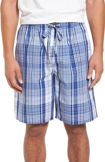 Shop Polo Ralph Lauren Cotton Pajama Shorts In Myrtle Plaid/ Nevis/ Navy