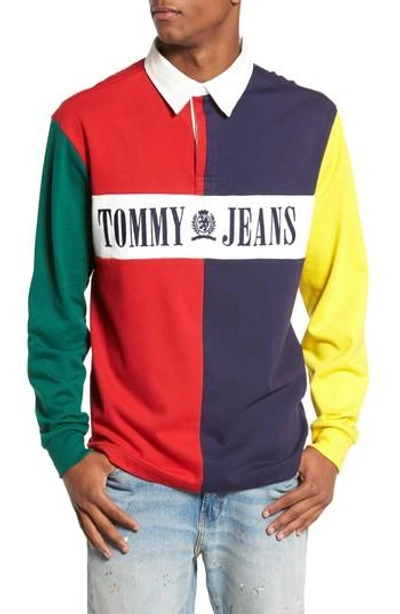 Vernederen zeil liberaal Tommy Hilfiger 90s Colorblock Rugby Shirt In Salsa / Multi | ModeSens