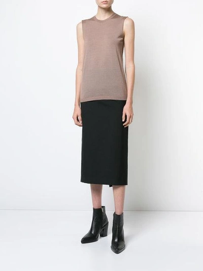 Shop Jil Sander Straight Fit Vest Top In Brown