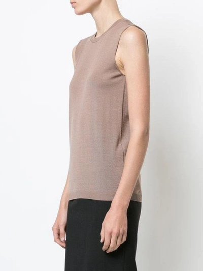 Shop Jil Sander Straight Fit Vest Top In Brown