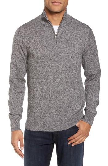 Bonobos Cotton & Cashmere Quarter Zip Sweater In Heather Charcoal ...