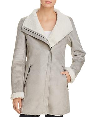 calvin klein faux shearling moto jacket